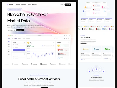 Landing page website for crypto blockchain data blockchain colorful components crypto dashboard gradient hire web designer hire web developer homepage landing page landing page design lp marketing marketing website startup web ui web design website