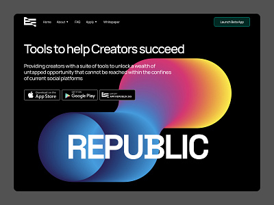 Redesign in Minimal and Flat for Republic ai blockchain clean crypto dark fintech flat material meta minimal modern republik trend trending web3