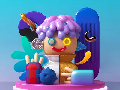 3D work 3d c4d color design illustration material product