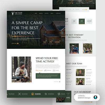 Camping Agency Landing Page camping design elegant minimal tour travel ui web