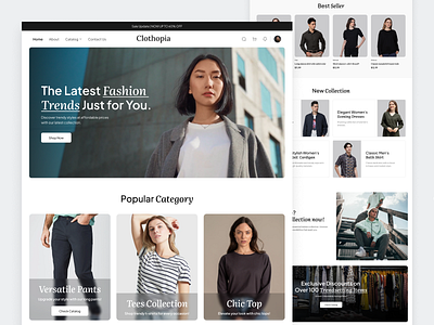 Clothopia - Fashion E Commerce Landing Page by Elux UI/UX for Elux ...