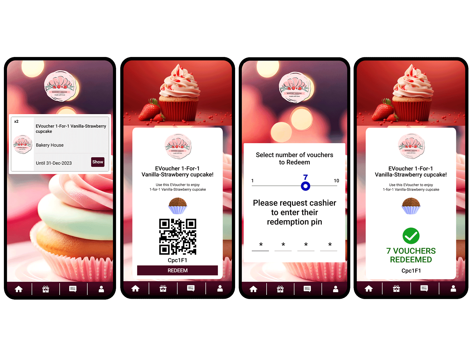 Bakery House Voucher Journey branding business promotion customer retention digital voucher discount voucher evoucher food voucher gift coupon gift voucher loyalty program mobile voucher online marketing redeem redemption reward management user engagement voucher voucher redemption vouchermatic vouchers