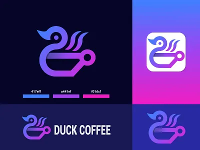 Duck Coffee Modern logo design 3d abstract logo brand identity branding coffee logo creative logo design duck logo graphic design icon logo logo design logo maker logo mark logo type logos minimalist logo modern logo