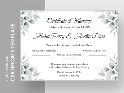 Marriage Certificate Free Google Docs Template certificate certificate of marriage certificates design doc docs document free google docs templates free template free template google docs google google docs marriage marriage certificate nuptials print printing template templates wedding