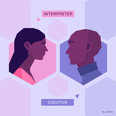 Interpreters and Creators in Design analogy comparison creative creator designer flat illustration interpreter minimal product thoughts typography visual design