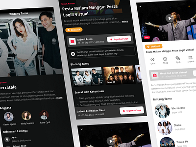 Live Concert Features - Vidio.com app branding concert design live live concert mockups ui