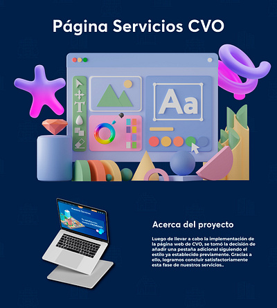 Página de Servicios CVO design graphic design ui ux