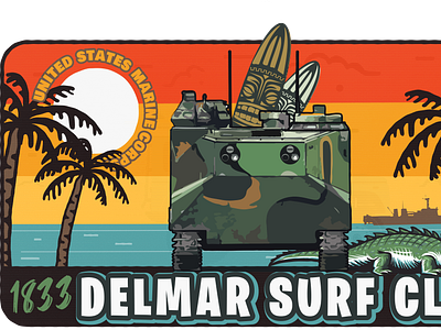 DELMAR Surf Club v2 1833 aav alligator amtrac croc delmar gator marines navy ship surf usmc