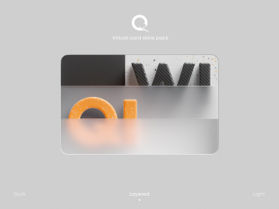 QIWI Virtual Cards skins (layered) 3d bank branding card design finance graphic design theme