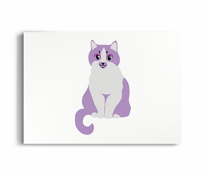 Chubby Purple Cat animal cat chubby cute feline flaff kawaii kitten kitty meow meowdy paws pet tail