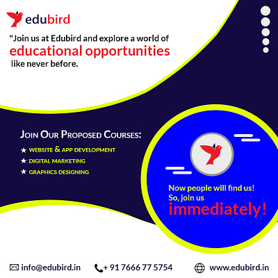 "Until now, we were searching for you, now it's your turn to appdevelopmentcourse careergrowth careeropportunities digitalmarketingcourse edubird educational educationforall graphicdesigncourse joinnow joinus newhorizonsineducation varanasi webdevelopmentcourse
