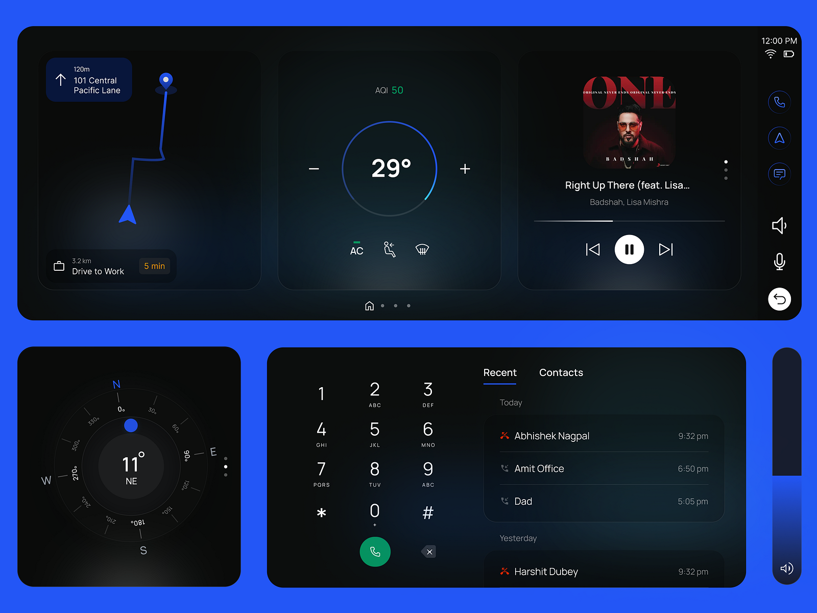 Car Infotainment UI Concept by Hemant Bisht on Dribbble