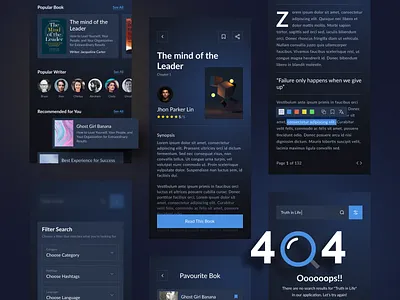 "Book-O" Reading book online app 3d animation branding clean design figma graphic design illustration indonesian logo mobile app motion graphics sketch ui ui desig ui kit uiux ux ux design