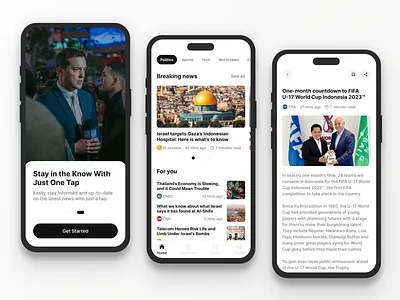 News Mobile App Design ios kit minimalist mobile app modern news ui ui design ui kits ux web design