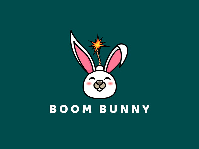 Boom Bunny Logo bomb bunny bomb logo boombunny bunny logo bunnybomb combination logo creative blend creative logo creativefusion innovativelogo line art logo logo mascot logo unique boom unique logo