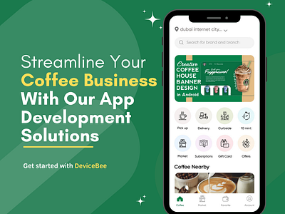 On Demand Coffee Delivery App Development - Starbucks Clone app development company coffee app coffee delivery app devicebee mobile apps developer on demand app development uber for coffee delivery