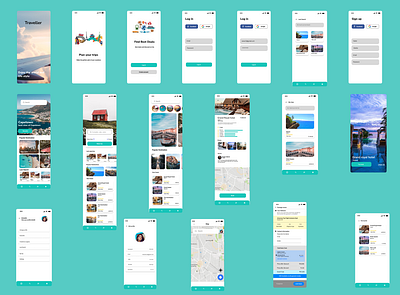 Travel App animation branding graphic design ui