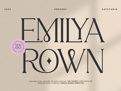 Emilya Rown - Classy Ligature Serif Font art deco font beautiful beauty branding elegant font logo typeface