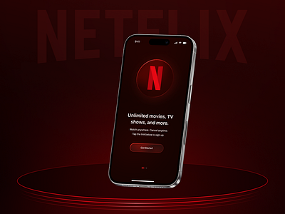 Netflix Mobile UI Revamp dark theme design glassmorphism graphic design mobile ui neon netflix revamp ui
