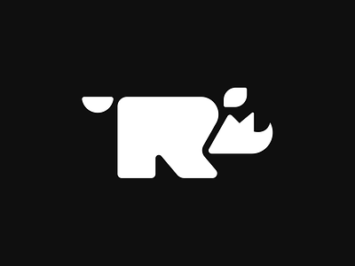 Rhino animal brand branding design elegant graphic design illustration letter logo logodesign logotype mark minimalism minimalistic modern monochrome r rhino sign wild