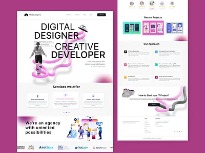 Creative & Stylish Website UI | Landing Pages | UI/UX branding design figma illustration landing page landing page ui logo software company website ui ui ui design uiux website website design website ui