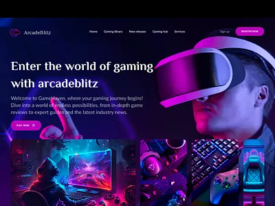 ArcadeBlitz - Gaming Website Design branding gaming website design product design ux design web design