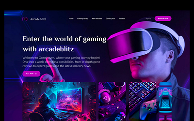 ArcadeBlitz - Gaming Website Design branding gaming website design product design ux design web design