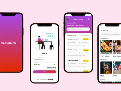 Event Planning App Design adobe branding design event planning app design figma product design ux design web design