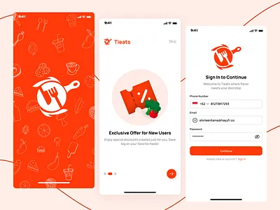 Tieats App - Onboarding Page app app design ui ui design uiux