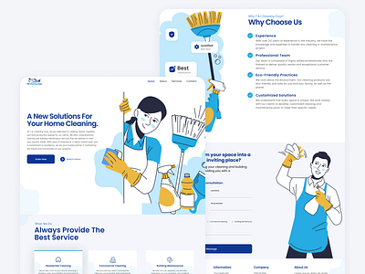 The Cleaning Corp Website Landing. cleaning web landing cleaning website figma graphic design illustration the cleaning corp ui ux vector website landing