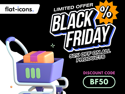 BLACK FRIDAY DEAL ! 3d branding design discount graphic design icons illustration