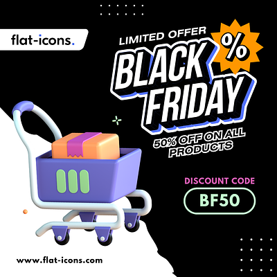 BLACK FRIDAY DEAL ! 3d branding design discount graphic design icons illustration