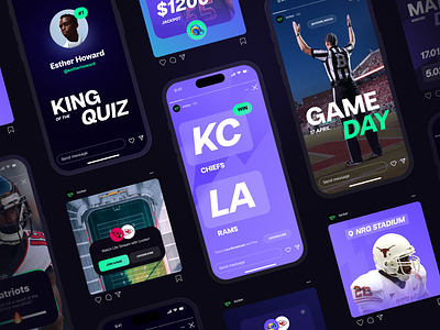 Locker Media Exploration branding football game graphic design inspiration instagram nfl player quiz social media sport stories visual identity