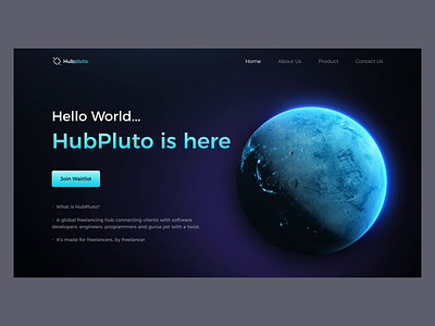 Earth Demo x FUI 3d animation blue earth homepage interface landing page planet ui uiux ux web website