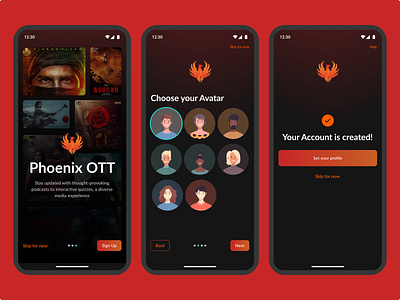 Phoenix OTT Platform app colros mobile movies onboarding ott uidesign uiuxdesign uxdesign visualdesign