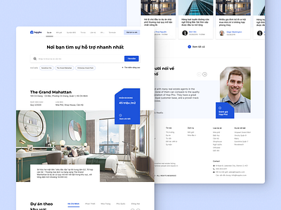 HopPho — customized real estate listing platform blue brand identity condo listing real estate real estate website typography webdesign website