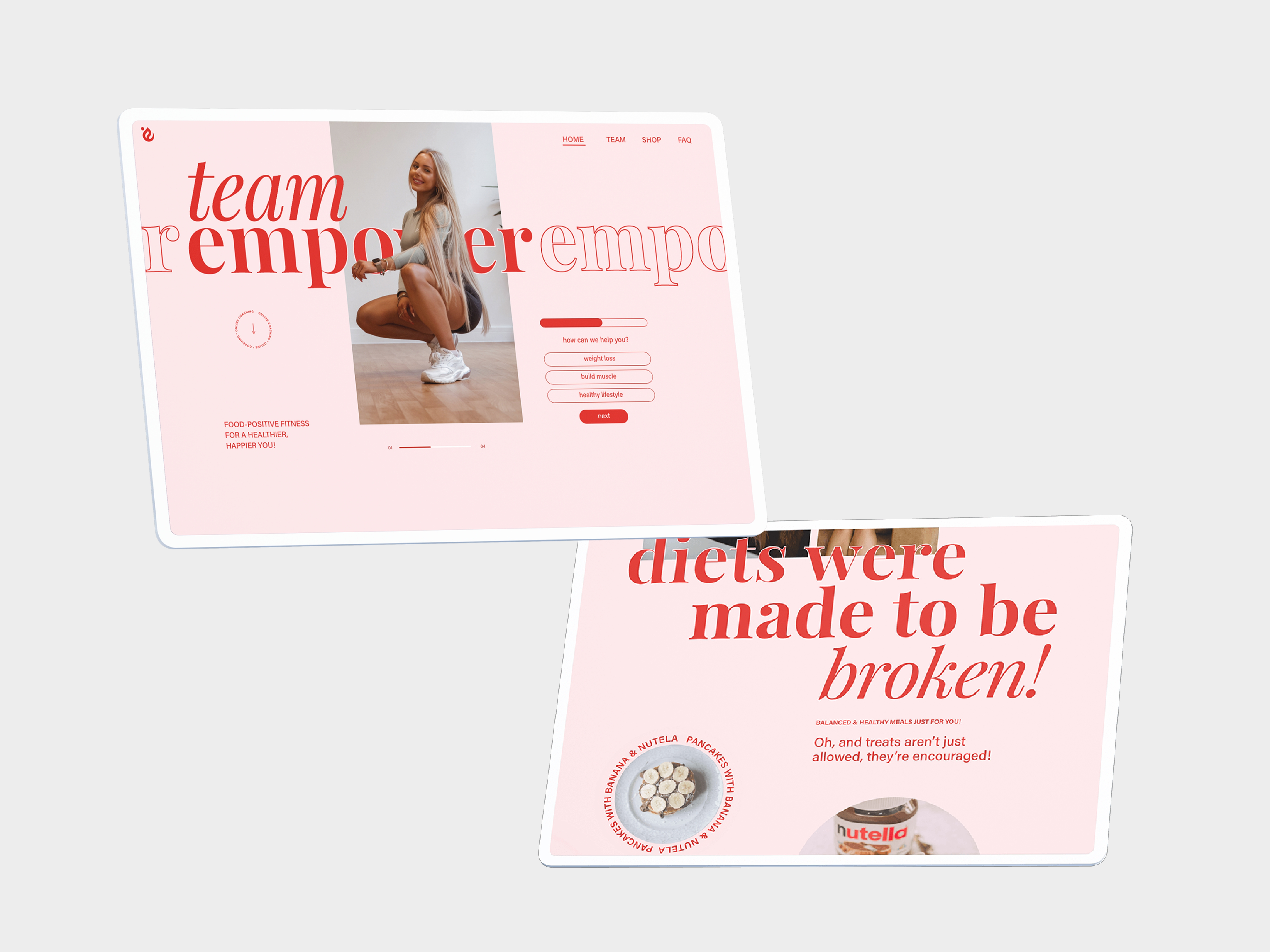 Empower branding digital design fitness graphic design health logo online coaching ui web design