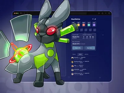 Design exploration: website for NFT MOBA game ability activity auction bidding buy creature dark mode game game item gaming hero item marketplace nft nft marketplace pokemon ui web3 web3 marketplace