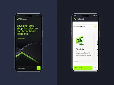 Netceed — Mobile Design button card cards carousel digital illustrations homepage icon illustration illustrations ios landing page mobile mobile design responsive scroll web web design webdesign website website design