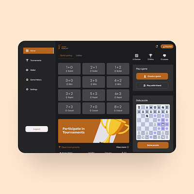 Buff Knight♘ chess design game gameui tournament ui uidesign uiux website