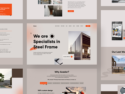 Accur - Product Landing Page construction design frame home industrial lama landing page minimal product product page steel steel frame trending web web design website