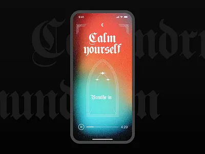 Meditation companion—visual explorations blackletter brand identity branding dark design gothic graphic design meditation mobile ui ux