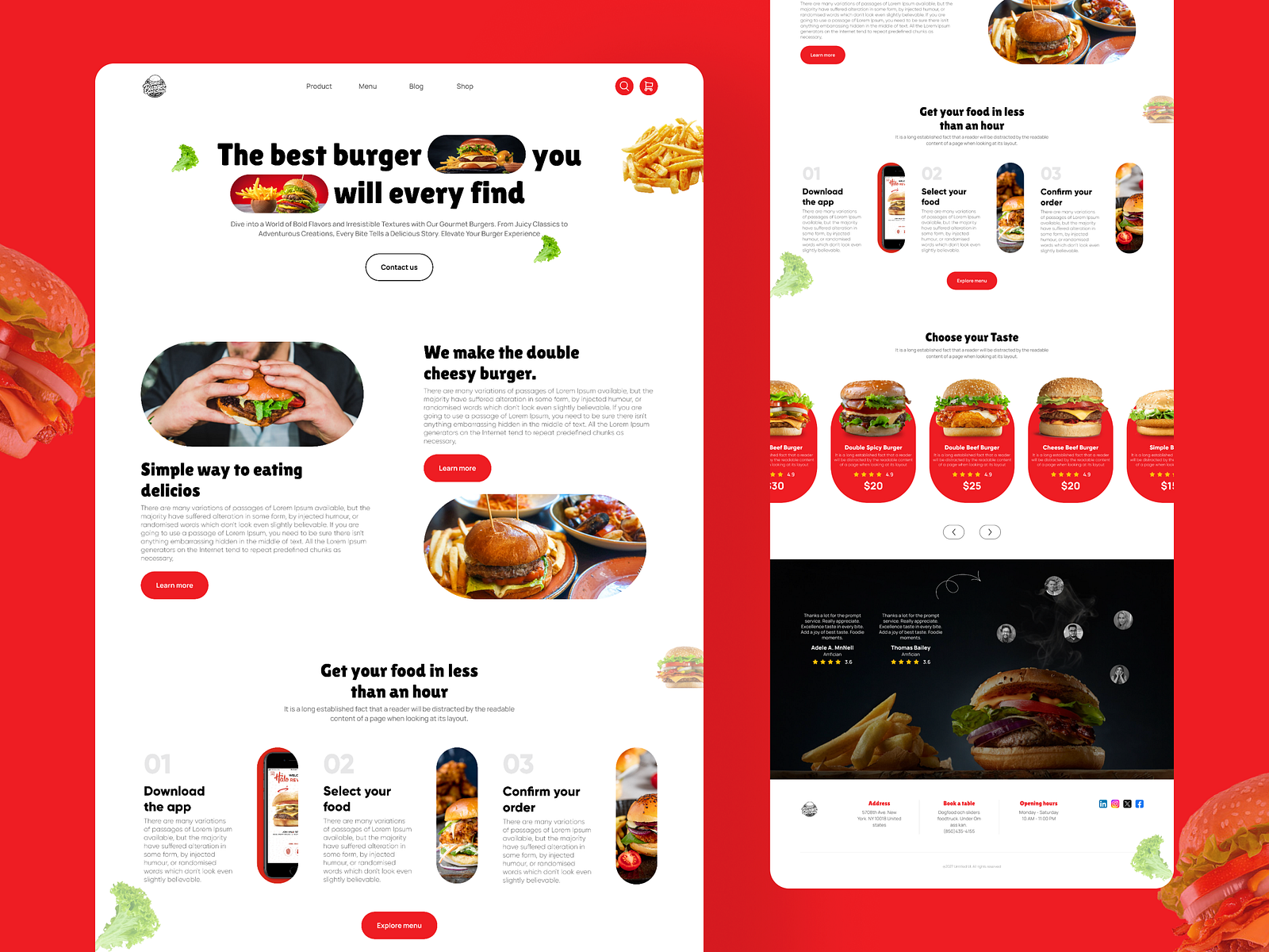 Burger landing page 🍔 by Janhvi Chouhan on Dribbble