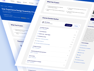 LMS Course Detail Dashboard crm e learning e learning platform elearning courses landing page lms course lms dashboard lms education lms management lms online course lms study management minimal design popular design real estate website