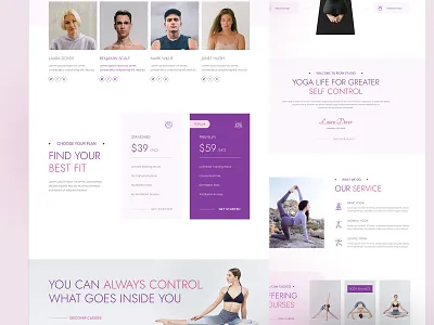 Flow Yoga and Wellness Landing Page branding design elegant feminine ui web wellness yoga