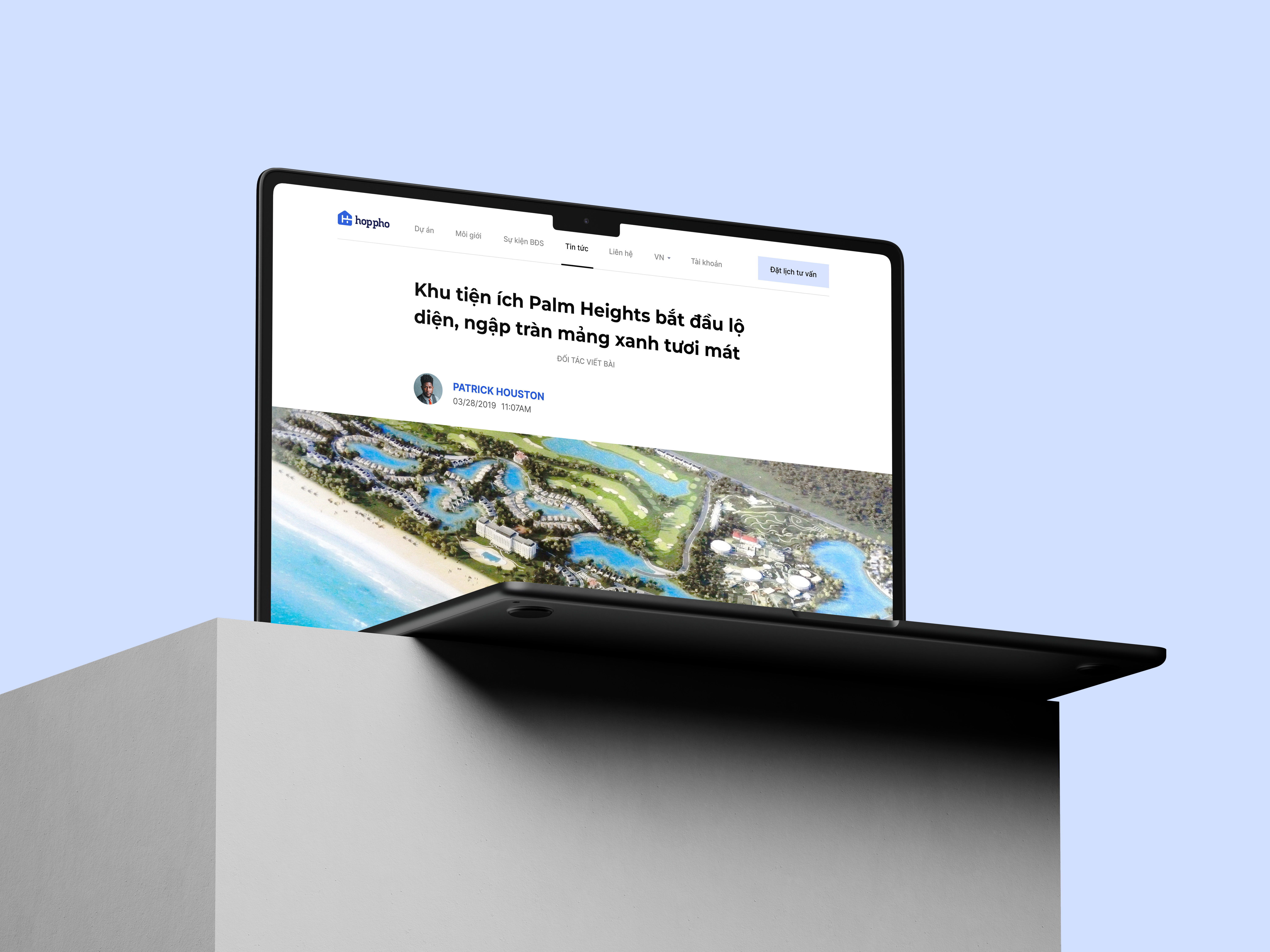 HopPho | Real Estate Blog Post blue ui branding product design real estate real estate website web design website