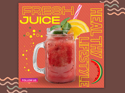 Watermelon Juice animation branding design graphic design illustration logo poster social media design ui vector