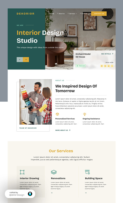 Dekorior Interior Design Landing Page agency branding design graphic design ui