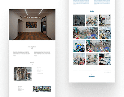 Templates for showrooms artgallery uidesign