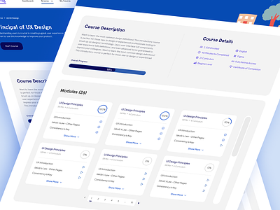 LMS Course Detail Dashboard branding course details page course ui e learning elearning course landing page lms course lms course detail lms dashboard lms education details lms management lms student dashboard minimal design popular design real estate website